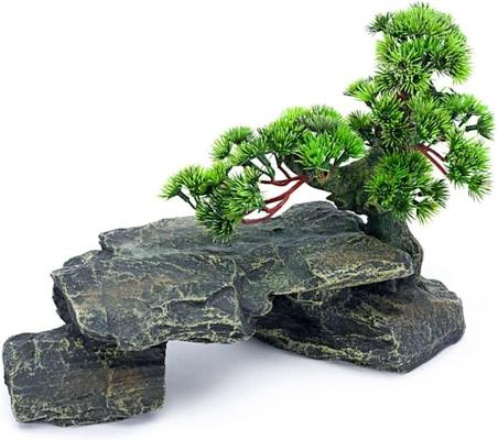 Show full view: Penn-Plax Deco-Replicas Bonsai Tree on Rocks Fish Ornament slide 2 of 4