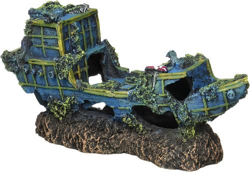 Show full view: Penn-Plax Deco-Replicas Sunken Treasure Ship Fish Ornament, Medium slide 2 of 8