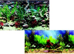 Penn-Plax Double-Sided Aquarium Fish Background, Tropical Blue/Shalescape