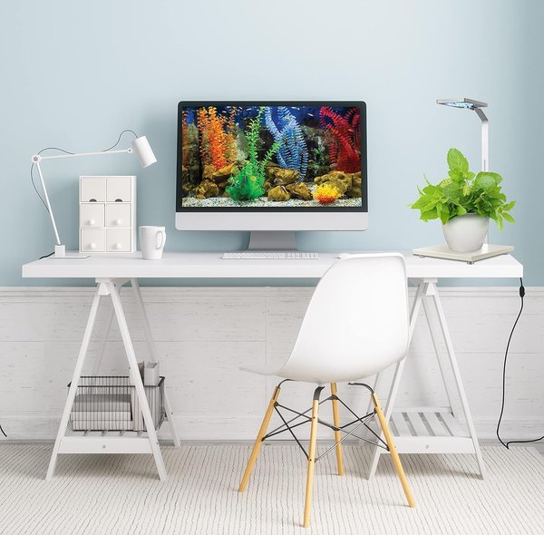 Penn-Plax Eco-Grow Decorative Plant LED Light & Stand Fish Light Fixture