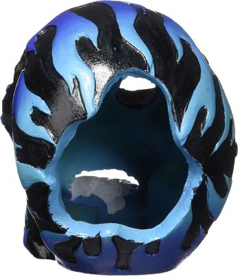 Show full view: Penn-Plax Fire Skull Blue Aquarium Ornament slide 2 of 3