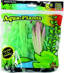 Penn-Plax Glow Fish Plant, Green, 6 count