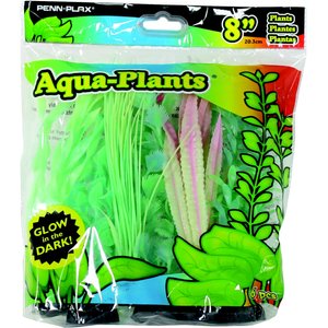 Penn-Plax Glow Fish Plant, Green, 6 count