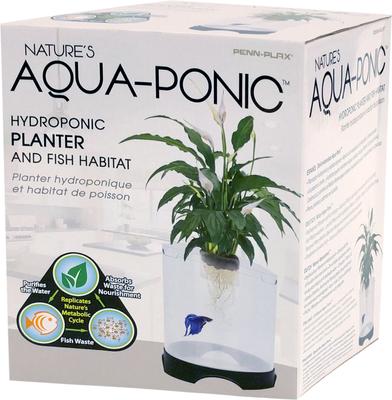 Show full view: Penn-Plax Large Aquaponic Aquarium Tank, 1.4-gal slide 2 of 8