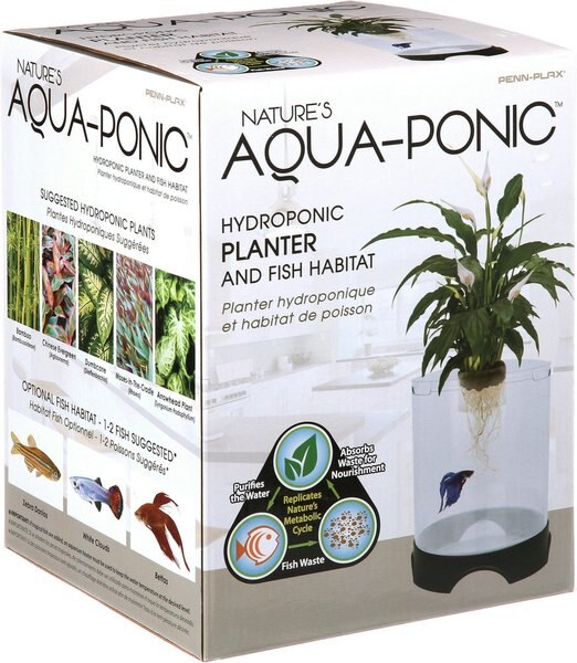 Penn-Plax - Brandclub - Penn-Plax Large Aquaponic Aquarium Tank, 1.4-gal
