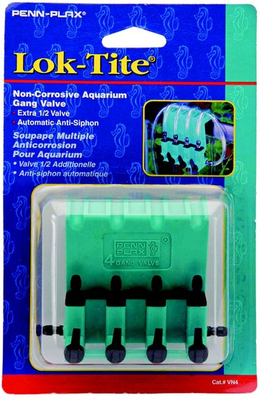 Show full view: Penn-Plax Lok-Tite Air Regulator Gang Fish Valve, Green, 4 count slide 1 of 3