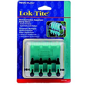 Penn-Plax Lok-Tite Air Regulator Gang Fish Valve, Green, 4 count