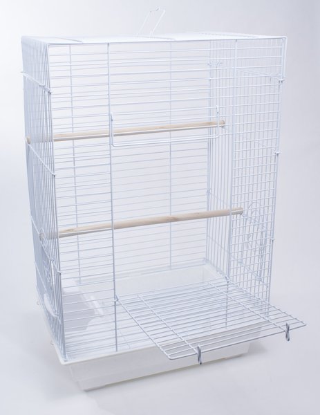 Penn-Plax Medium Bird Kit with Scalloped Top Bird Cage, White