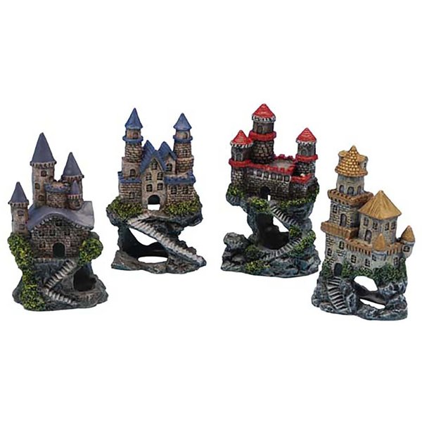 Penn-Plax Mini Castle Fish Ornament, Color Varies