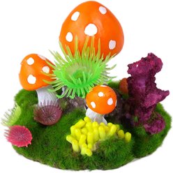 Penn-Plax Mushroom Patch Aqua Flora Fish Ornament