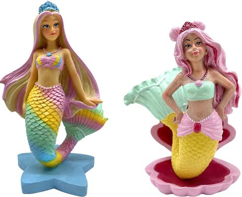 Show full view: Penn-Plax Officially Licensed Barbie Mermaid Aquarium Decoration Barbie & Friend Kit Fish Ornament slide 2 of 2