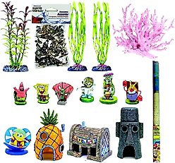 Penn-Plax Officially Licensed SpongeBob SquarePants Aquarium Fish Accessories, Multicolor