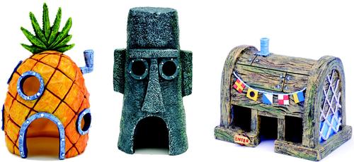 Show full view: Penn-Plax Officially Licensed SpongeBob SquarePants Home Combo Fish Ornament, Multicolor, 3 count slide 1 of 10