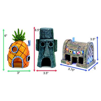 Show full view: Penn-Plax Officially Licensed SpongeBob SquarePants Home Combo Fish Ornament, Multicolor, 3 count slide 3 of 10