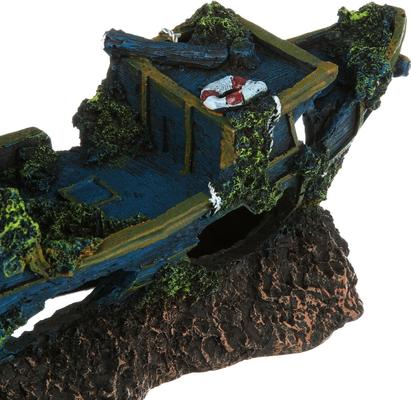 Show full view: Penn-Plax Pirate Treasure Ship Fish Ornament, Small, Multicolor slide 9 of 10