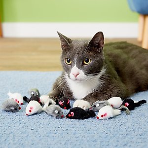 Penn-Plax Purr Pet Bag of Mice Cat Toy, Color Varies, 12 count