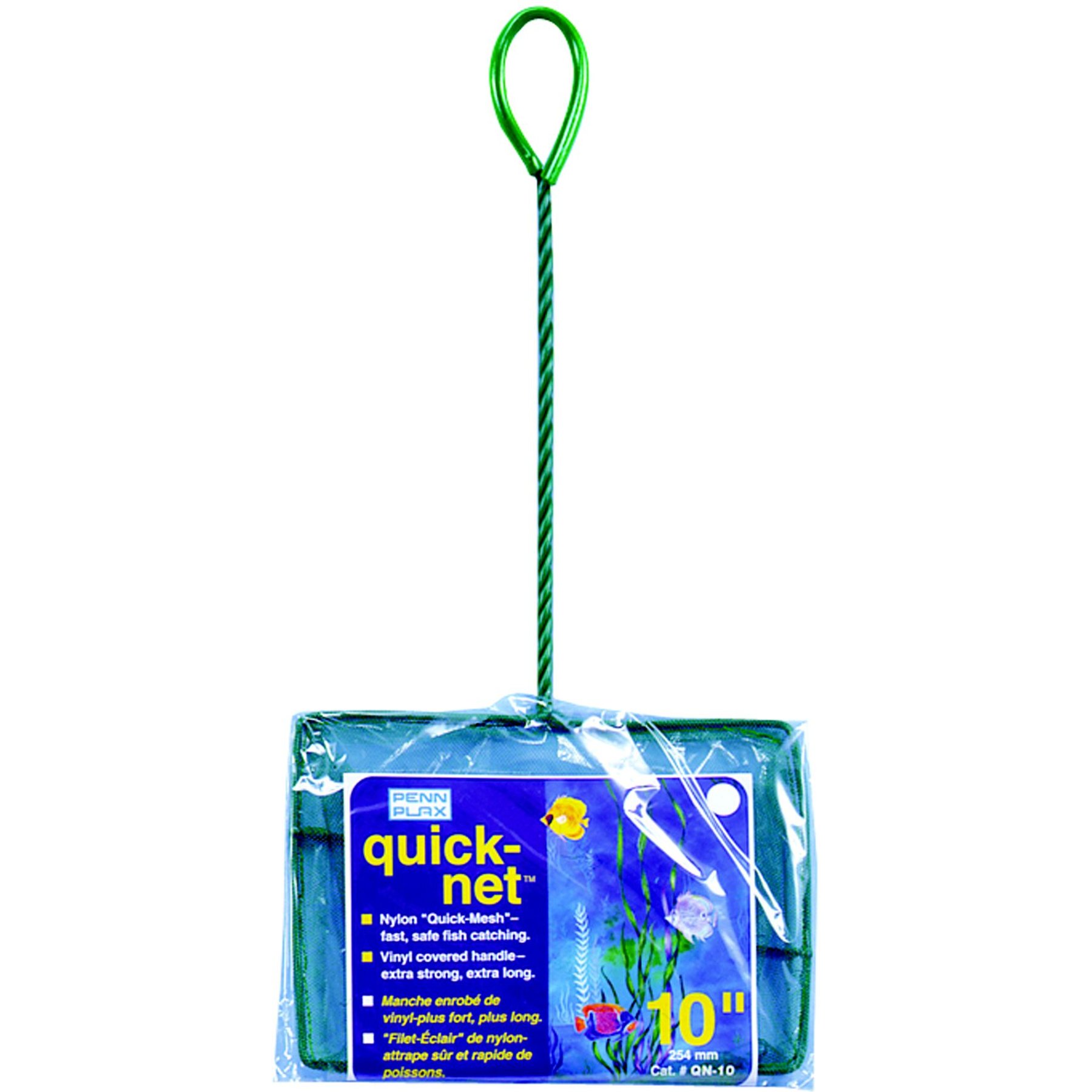 Penn-Plax Quick-Net Aquarium Fish Net, Blue/Green
