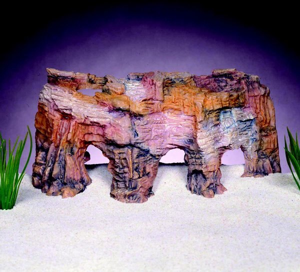 Penn-Plax Rock Grotto Aquarium Fish Ornament, Medium, Brown