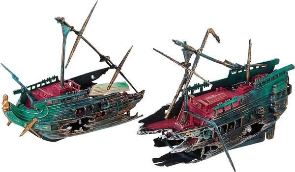 Penn-Plax Split Shipwreck Aquarium Ornament
