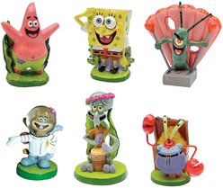 Penn-Plax SpongeBob Mini Resin Gift Aquarium Ornament, 6 count