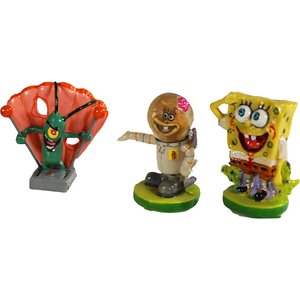 Penn-Plax SpongeBob Mini Resin Gift Aquarium Ornament, 6 count