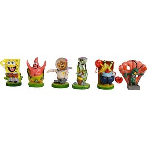 Penn-Plax SpongeBob Mini Resin Gift Aquarium Ornament, 6 count