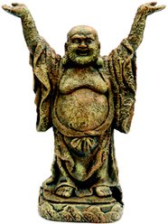 Penn-Plax Standing Buddha Fish Ornament, Grey