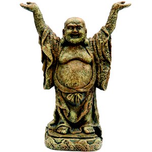 Penn-Plax Standing Buddha Fish Ornament, Grey