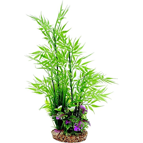 Penn-Plax Aqua-Scaping Red Bunch Fish Plant, Large, Red, 5 count