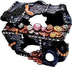 Penn-Plax Sunken Treasure Chest Fish Ornament, Large