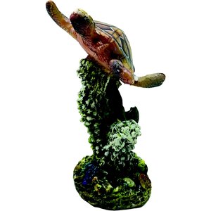Penn-Plax Swimming Sea Turtle Aquarium Decoration Fish Ornament, Small