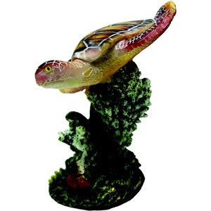Penn-Plax Swimming Sea Turtle Aquarium Decoration Fish Ornament, Small