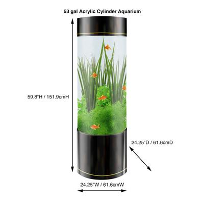 Show full view: Penn-Plax Water World Luxury Cylinder Acrylic Aquarium, Large, 53-gal slide 3 of 6