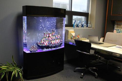 Show full view: Penn-Plax Water World Luxury Large Bow Front Acrylic Aquarium, 58-gal slide 7 of 8