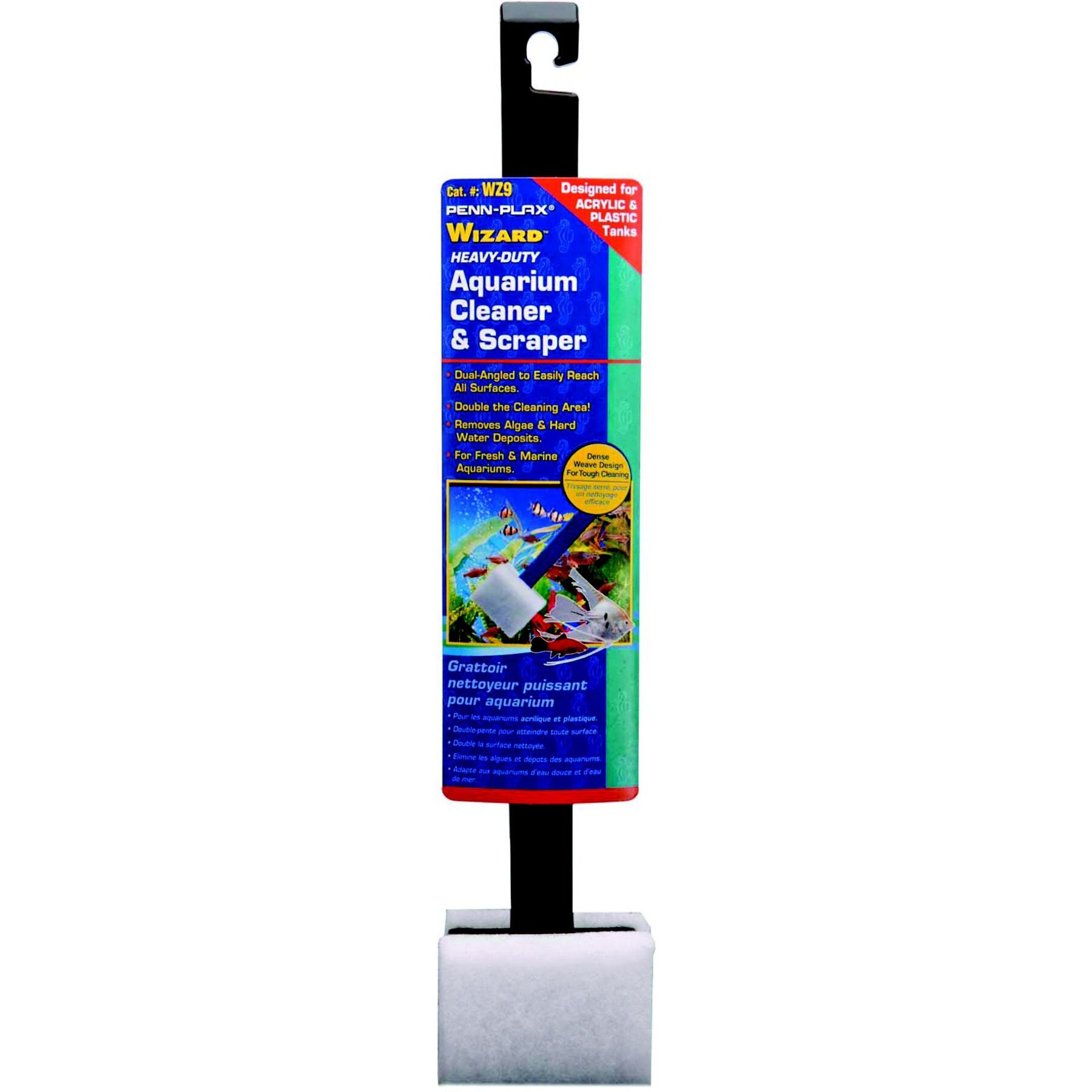 Penn-Plax Wizard Algae Scraper Fish Clean Remover, Black