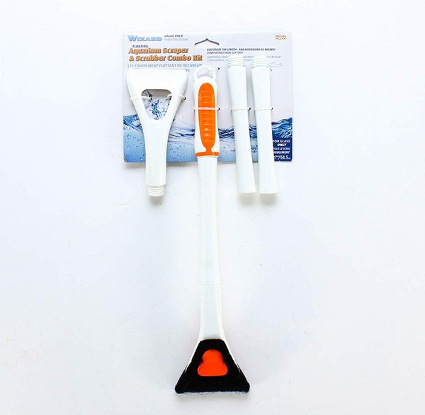 Penn-Plax Wizard Aquarium Scraper & Scrubber Combo Kit