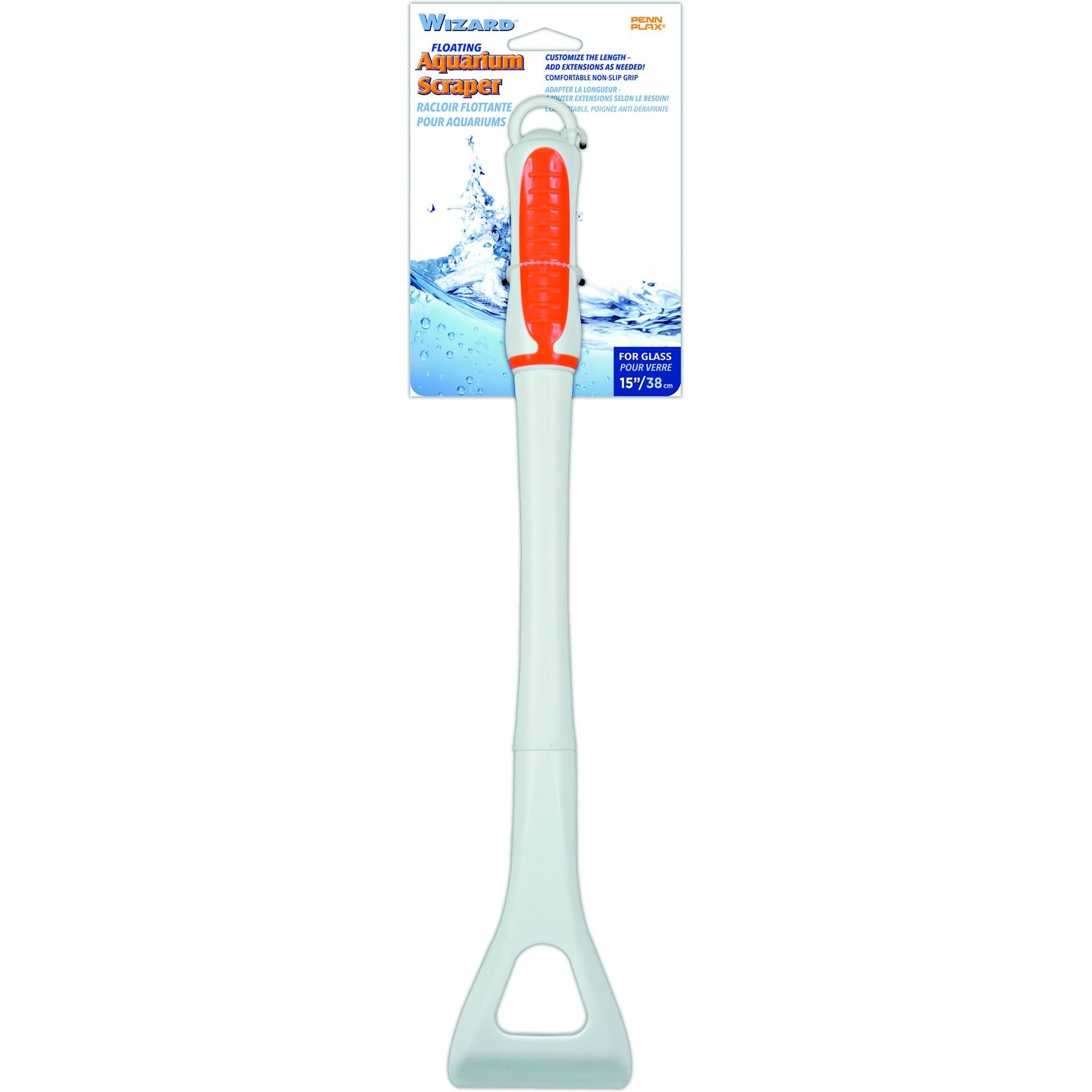 Penn-Plax Wizard Glass Metal Blade Scraper Fish Clean Remover, 15-in H, Multicolor