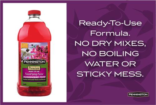 Show full view: Pennington Natural Springs Ready To Use Hummingbird Nectar, 64-oz bottle slide 7 of 11