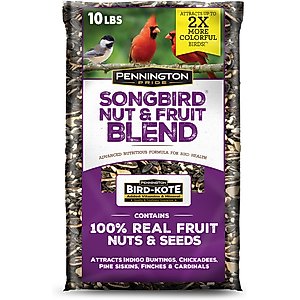 Pennington Pride Songbird Nut & Fruit Blend Bird Food, 10-lb bag