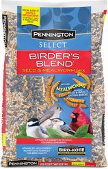 Pennington Select Birder's Blend Seed & Mealworm Mix Wild Bird Food, 40-lb bag