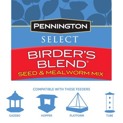 Show full view: Pennington Select Birder's Blend Seed & Mealworm Mix Wild Bird Food, 40-lb bag slide 7 of 10