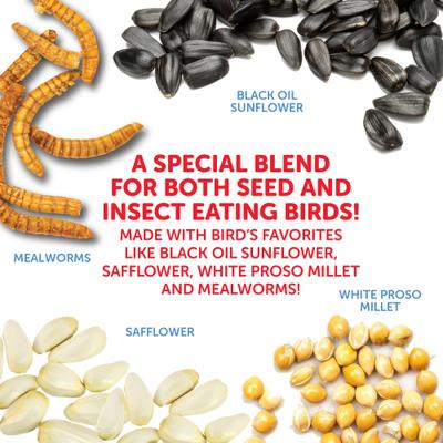 Show full view: Pennington Select Birder's Blend Seed & Mealworm Mix Wild Bird Food, 40-lb bag slide 6 of 10