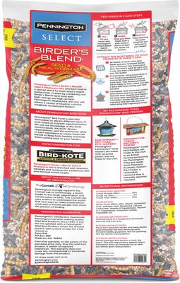 Show full view: Pennington Select Birder's Blend Seed & Mealworm Mix Wild Bird Food, 40-lb bag slide 2 of 10