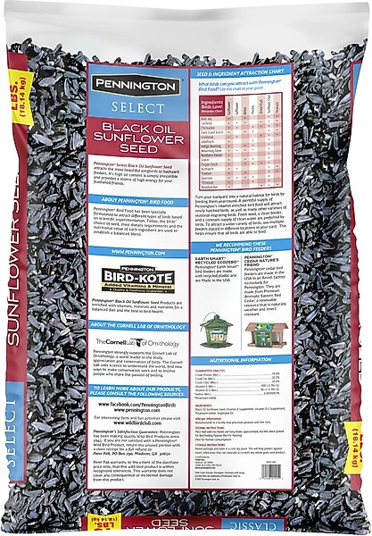 Show full view: Pennington Select Black Oil Sunflower Seed Wild Bird Food, 40-lb bag slide 2 of 12