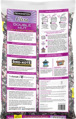 Show full view: Pennington Ultra Double Nut, Nut & Fruit Blend Wild Bird Food, 10-lb bag slide 2 of 11