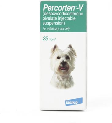 Show full view: Percorten-V (desoxycorticosterone pivalate) Injectable for Dogs, 25 mg/mL, 4-mL vial slide 1 of 6