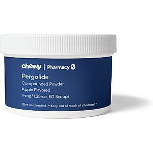 Pergolide Compounded Powder Apple Flavored for Horses, 1-MG/1.25CC, 60 scoops