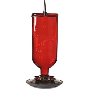 Perky-Pet Antique Bottle Hummingbird Feeder, Red
