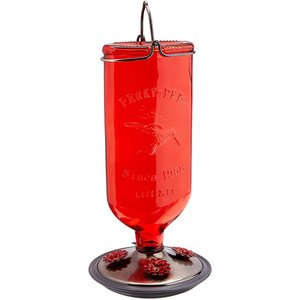 Perky-Pet Antique Bottle Hummingbird Feeder, Red