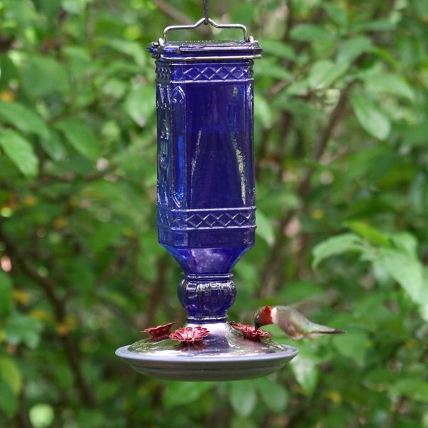 Perky-Pet Antique Glass Bottle Hummingbird Feeder